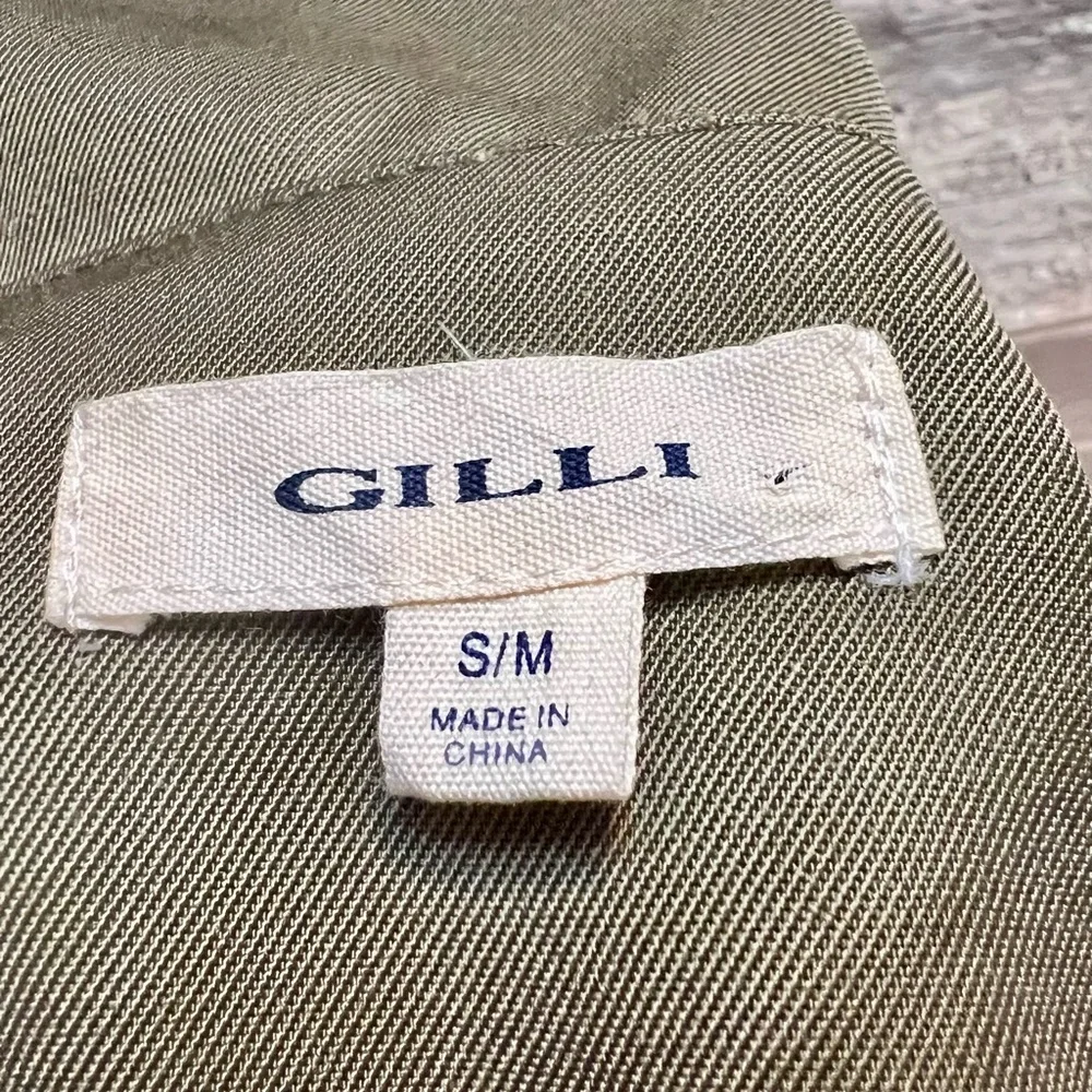 Gilli Womens Jacket Size S/M Army Green Military Infantry Draped Button Up - Picture 8 of 12